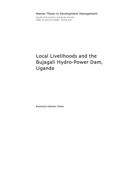 Local Livelihoods and the Bujagali Hydro Power Dam