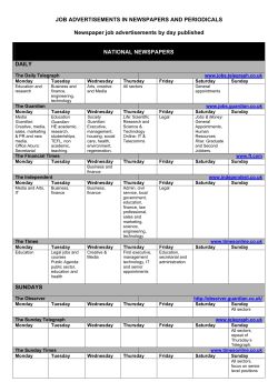 Job Vacancies In Newspapers