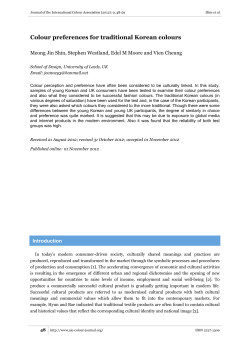 Colour preferences for traditional Korean colours