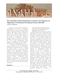 An Islamic Law Perspective on Afghanistan`s Constitutional