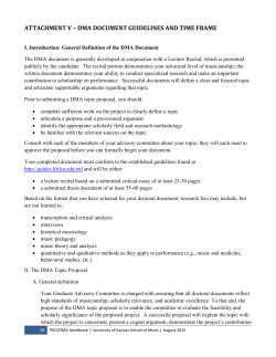 DMA Document Guidelines and Time Frame