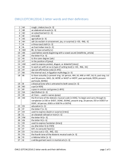 OWL3 (OTCWL2014) 2-letter words and their definitions