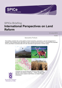 SB 15-38 International Perspectives on Land Reform