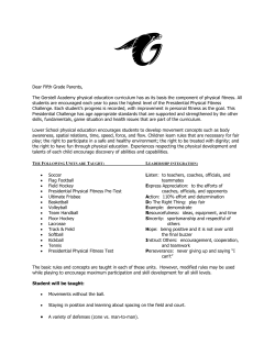 Dear Fifth Grade Parents, The Gerstell Academy physical education