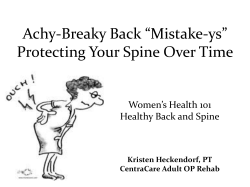 Non Operative Spine Care: &ldquo;No change, no gain, still