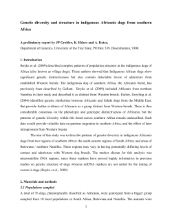 Genetic diversity and structure in indigenous Africanis dogs from