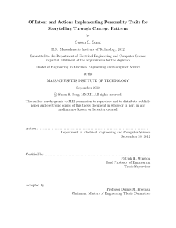 Of Intent and Action: Implementing Personality Traits for Storytelling