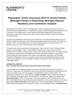 Playwrights` Center announces 2015