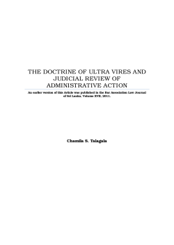 The Doctrine of Ultra Vires and Judicial Review of Administrative