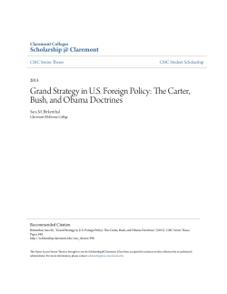 Grand Strategy in U.S. Foreign Policy: The Carter, Bush, and Obama