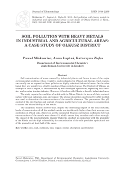 soil pollution with heavy metals in industrial and agricultural areas