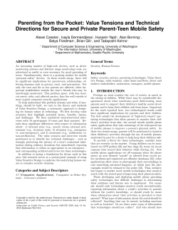 Parenting from the Pocket: Value Tensions and Technical Directions