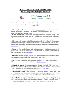 50 Ways To Use A Blank Piece Of Paper In The English Language