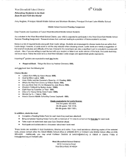 6th Grade - West Bloomfield School District