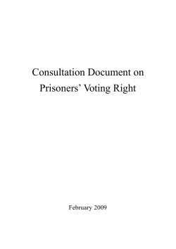 Consultation Document on Prisoners` Voting Right