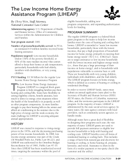 The Low Income Home Energy Assistance Program (LIHEAP)