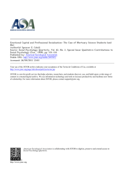 Emotional Capital and Professional Socialization: The Case of