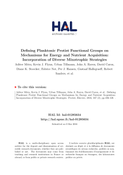 Defining Planktonic Protist Functional Groups on Mechanisms