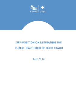 the GFSI Food Fraud Position Paper.