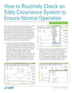 How to Routinely Check an Eddy Covariance System to Ensure