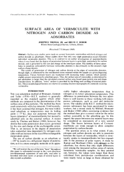 surface area of vermiculite with nitrogen and carbon dioxide as