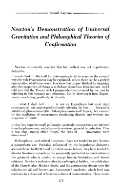 Newton`s Demonstration of Universal Gravitation and Philosophical