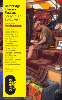 Cambridge Literary Festival Spring 2017 18–23 April