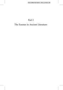 Part I The Essenes in Ancient Literature - Beck-Shop