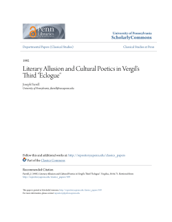 Literary Allusion and Cultural Poetics in Vergil`s Third "Eclogue"