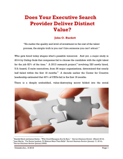 Does Your Executive Search Provider Deliver Distinct Value?