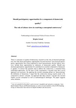Should participatory opportunities be a component of democratic