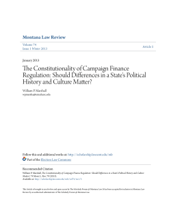 The Constitutionality of Campaign Finance Regulation: Should