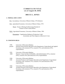 BRUCE L. JONES - Department Agricultural and Applied Economics