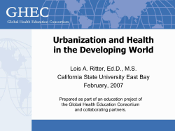 Urbanization and Health - Consortium of Universities for Global Health