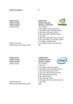 Number of platforms 2 Platform Name NVIDIA CUDA Platform