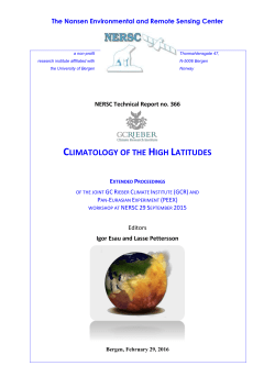 CLIMATOLOGY OF THE HIGH LATITUDES