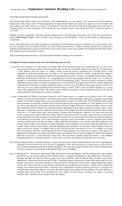 Sebring High School`s Sophomore Summer Reading List