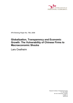 Globalization, Transparency and Economic Growth: The