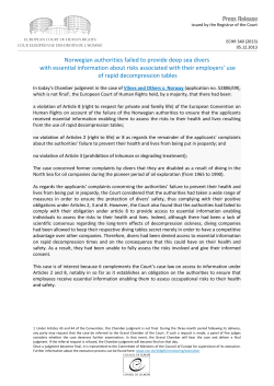 Norwegian authorities failed to provide deep sea divers with
