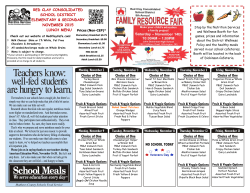 K-8 November Lunch Menu