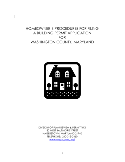 Homeowner`s Permit Procedures Booklet