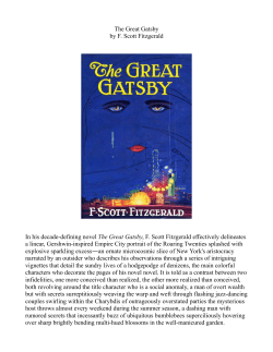 The Great Gatsby by F. Scott Fitzgerald In his decade