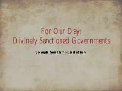 For Our Day: Divinely Sanctioned Governments