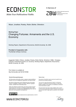 Changing Fortunes: Armaments and the US Economy