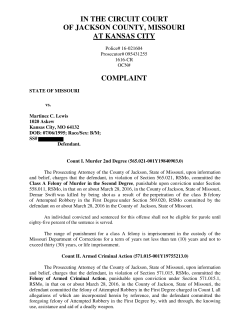 Charging Document(s) - Jackson County Prosecutor, MO