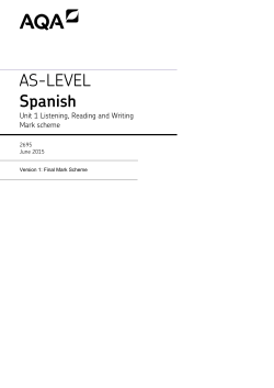 A level Spanish Mark scheme Unit 01 - Listening, Reading