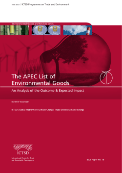 The APEC List of Environmental Goods