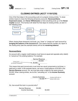 closing entries - Douglas College