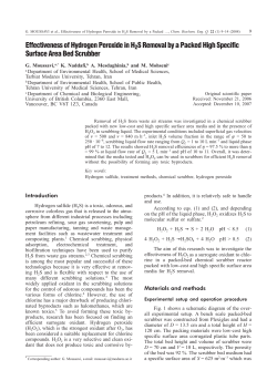 Effectiveness of Hydrogen Peroxide in H2S Removal by a Packed