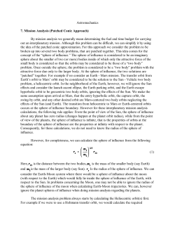7. Mission Analysis (Patched Conic Approximation)